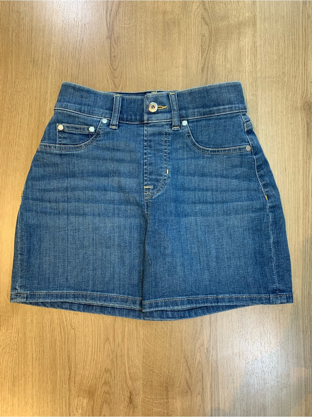 SPANX Denim Short 5" High-Rise Stretch Jean Shorts Vintage Indigo NWT XS